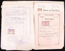 cca 1900-1950 Tucatnyi vegyes idegen nyelvű irat (német, angol, ukrán, cseh, stb.)