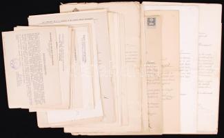 cca 1900-1960 Postatisztviselők hivatalos iratai (kinevezés, kitüntetési rendelvény, önéletrajz stb.), több tucatnyi
