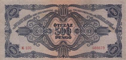 1945. 500P (10x) közte 5db orosz "P" betű helyett magyar "N" betű T:II,II-,III