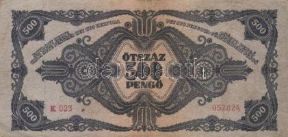 1945. 500P (10x) közte 5db orosz "P" betű helyett magyar "N" betű T:II,II-,III