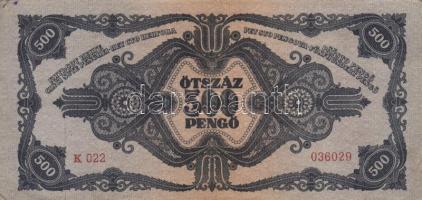 1945. 500P (10x) közte 5db orosz "P" betű helyett magyar "N" betű T:II,II-,III