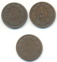Ausztria 1878. 1Kr + 1881. 1Kr + 1885. 1Kr T:2,2- Austria 1878. 1 Kreuzer + 1881. 1 Kreuzer + 1885. 1 Kreuzer C:XF,VF