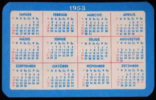 1953 Totó kártyanaptár