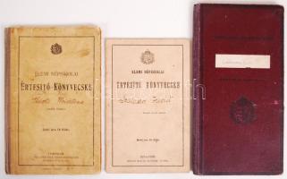 1915-1937 2db Elemi népiskolai és 1db polgári iskolai értesítő könyvecske