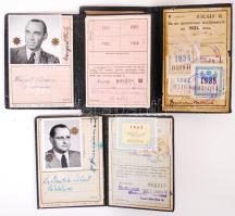1931-1957 3db MÁV arcképes igazolvány (egy kép nélkül)