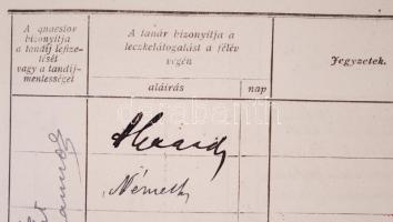 1902-1903 Leckekönyv a Királyi Magyar Tudományegyetem Bölcsészettudományi Karáról számos neves profe...