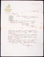 1915 Keresztély Sándor zongoragyáros fejléces, kézzel írt számlája és jótállása eladott Reinhold-féle mignon zongoráról
