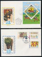 Nemzetközi gyermekév klf sorok + blokk FDC-n, International children year on diff. sets+block on FDCs