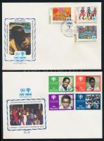 Nemzetközi gyermekév klf sorok + blokk FDC-n International children year on diff. sets+block on FDCs