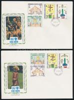 Nemzetközi gyermekév klf sorok + blokk FDC-n, International Year diff. sets + block on FDCs