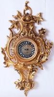 Corsar 4 köves, aranyozott modern neobarokk stílusú fali óra, m:49 cm, sz:27 cm / Baroque style clocks