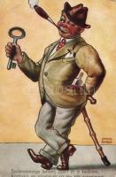 Humour, drunk widow, s: Kaszás Jámbor