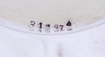 3db, jelzett, kis ezüst (Ag) tálca / 
Silver saucers, d: 9cm, 117g