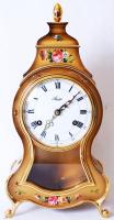 Amara modern svájci asztali óra, kézzel festett, műanyag, működik, kulccsal és ingával