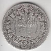 Nagy-Britannia 1890. 1/2Cr Ag "Viktória" T:3
Great Britain 1890. 1/2 Crown Ag "Victor...