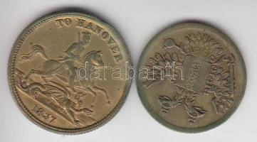 Nagy-Britannia 1887. 2db klf zseton, egyik Viktória 50 éves Koronázásának Arany Jubileuma emlékére T...