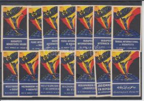 1927 Budapesti Nemzetközi Vásár 14 klf levélzáró