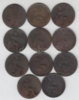 Nagy-Britannia 1862-1900. 1/2p "Viktória" 11db klf dátummal T:vegyes
Great Britain 1862-19...