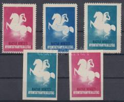 1938 Magyar Nemzeti Nyomtatványkiállítás 5 db levélzáró