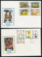 Klf. sorok + blokk  FDC-ken Diff. sets + block on FDCs