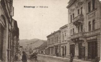 Rózsahegy Bridge street, the shops of Rudolf Haas and József Fisher (EK)