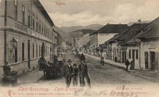 Rózsahegy Bridge street, town hotel, editor and publisher office of the local newspaper, inn (fa)