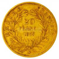 Franciaország / Második Császárság 1857A 20Fr Au "III. Napóleon" Párizs (6.37g/0.900) T:2-...