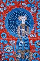 Vén Edit (Budapest, 1937), Csempekép, XX. század második fele, 30 x 14,6 cm Mázas kerámia. Jelzett