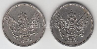 Montenegró 1908. 10P + 1914. 10P T:2
Montenegro 1908. 10 Para + 1914. 10 Para C:XF
