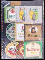 125 db különféle magyar és külföldi sörcímkék, albumban