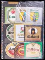 125 db különféle magyar és külföldi sörcímkék, albumban