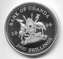 Uganda 2006. 2000Sh Ag "A labdarúgás halhatatlanjainak csarnoka - Belgium 1980-as évek / Eric G...