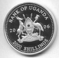 Uganda 2006. 2000Sh Ag "A labdarúgás halhatatlanjainak csarnoka - Argentína/Spanyolország 1950-...