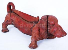 Öntöttvas tacskó negatív forma, dróttal rögzítve, h:37 cm, s:6,5 kg