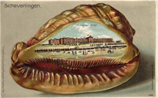 The Hague - Scheveningen, Hotel d'Orange, shell frame, litho