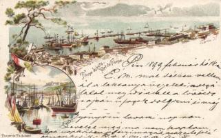1899 Fiume port, litho (fa)