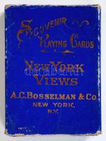 cca 1910 A. C. Bosselman Co. New York látképeken römikártya. Hiánytalan, jó állapotú pakli, aranyozo...
