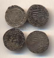 Vegyes középkori dénár tétel 4db klf pénzérmével T:vegyes