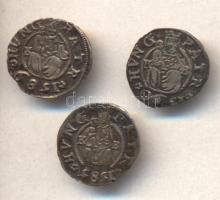 1585-1590. Denar Ag "Rudolf" 3db klf darab T:vegyes