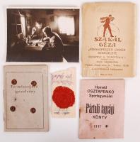 cca 1914-1940 világháborús fotó és 4 db igazolvány