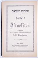Gebete der Israeliten. Übers. I. N. Mannheimer. Wien, 1926, Jos. Schlesinger's Buchhandlung. Héber-német kétnyelvű imakönyv, dombornyomott egészvászon kötésben /  HebrewGerman prayer book, linen binding