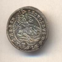 1698. 3Kr Ag "I. Lipót" T:1- Huszár 1478., Unger II 1086.b