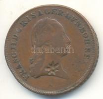 Ausztria 1799A 3Kr előlapon beütéssel T:3 Austria 1799A 3 Kreuzer, imprint on front C:F