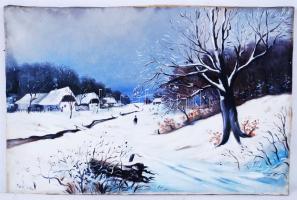 Páli jelzéssel: Falu részlet. Olaj, vászon, 31×48 cm