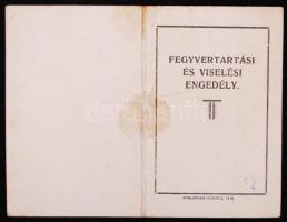 1933 Komárom Esztergom megye fegyvertartási és viselési engedély