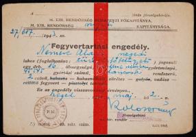 1933 Budapesti fegyvertartási engedély