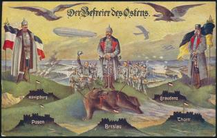 German occupation of Poland, Wilhelm II, Hindenburg, Franz Joseph, military propaganda