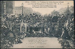 Paris tomb of the unknown soldier interred under the Triumph Arch on the 11th November 1920