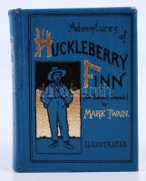 Mark Twain: Adventures of Huckleberry Finn (Tom Sawyer's Comrade). New York, 1885, Charles L. Webster and Co. (Reprint: Kansas City, 1990, The Childs Miniature Book Company). Kiadói díszes műbőr kötésben, illusztrációkkal /  Reprint, illustrated, faux leather binding