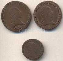 Ausztria/magyar verdejel 1800S 1Kr + 3Kr + 6Kr T:2,2-,3